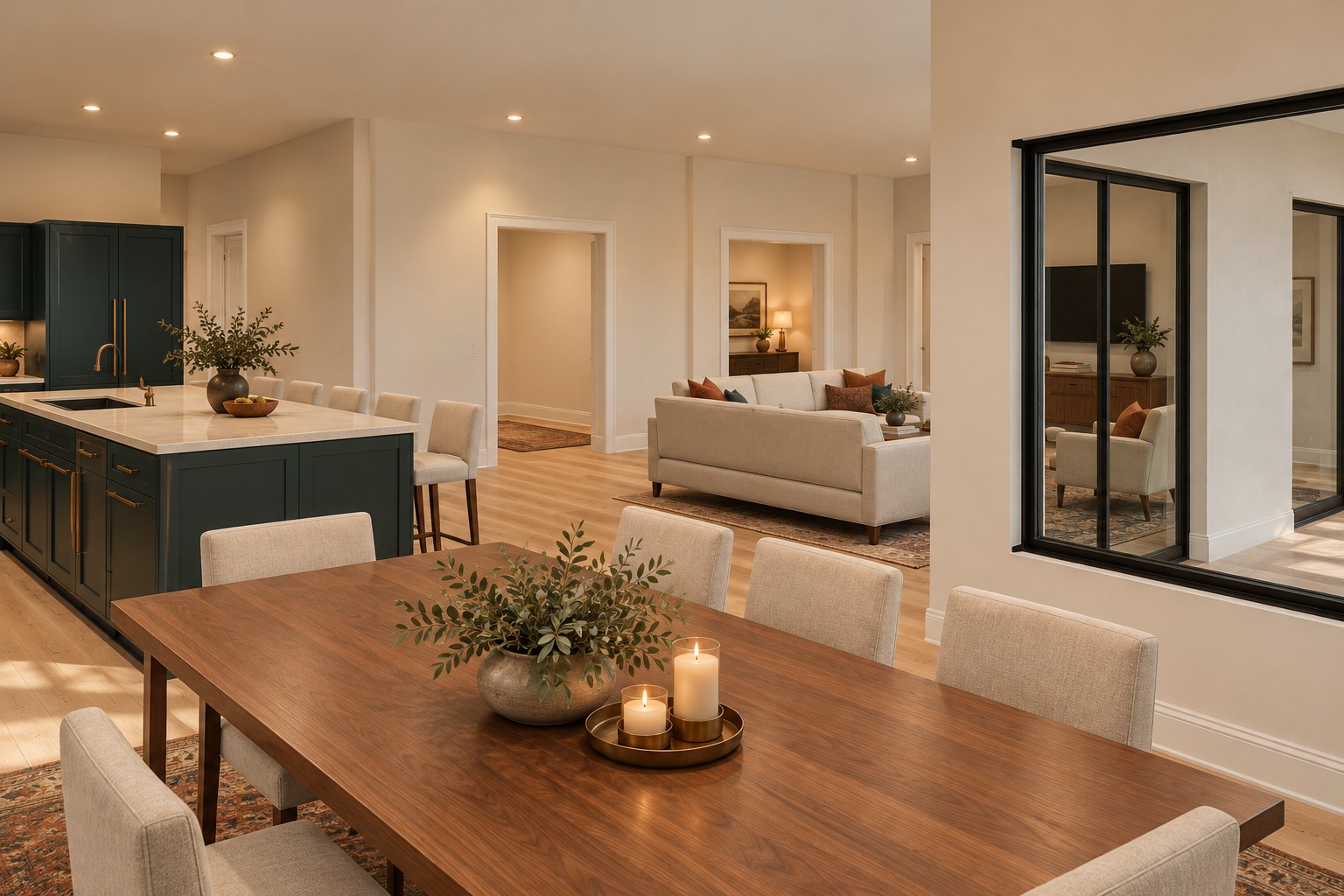 Dining room toward the living and music rooms