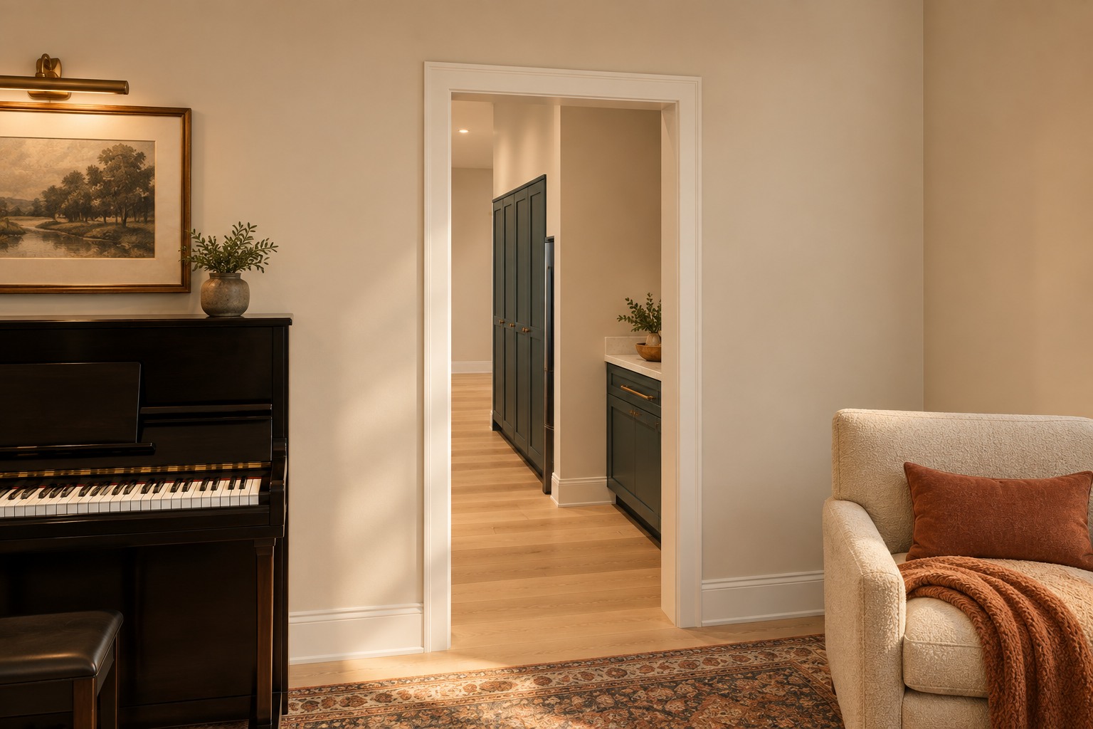 Music room toward the pantry doorway
