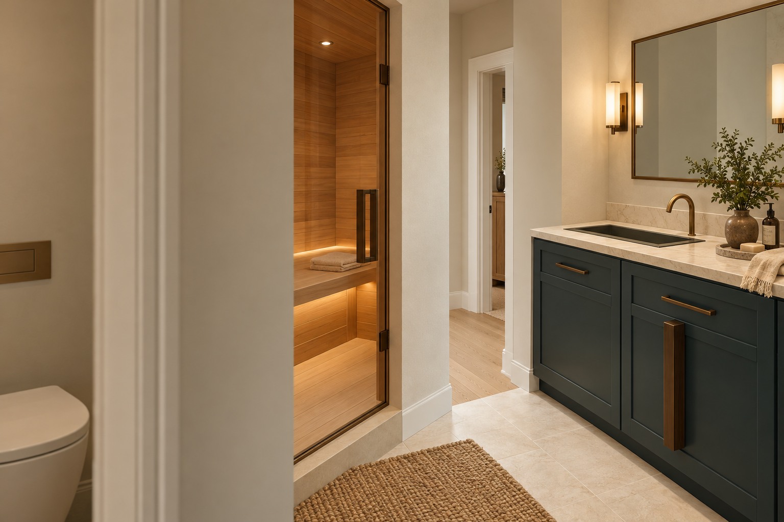 Primary suite sauna and dressing connection