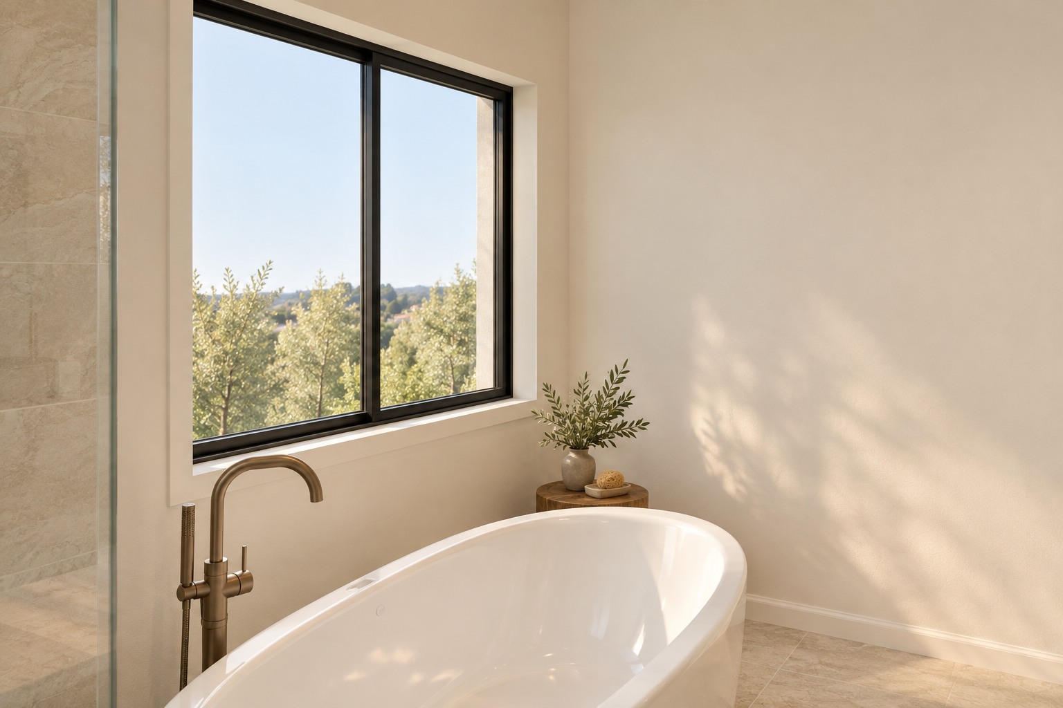 Tub beneath the existing window