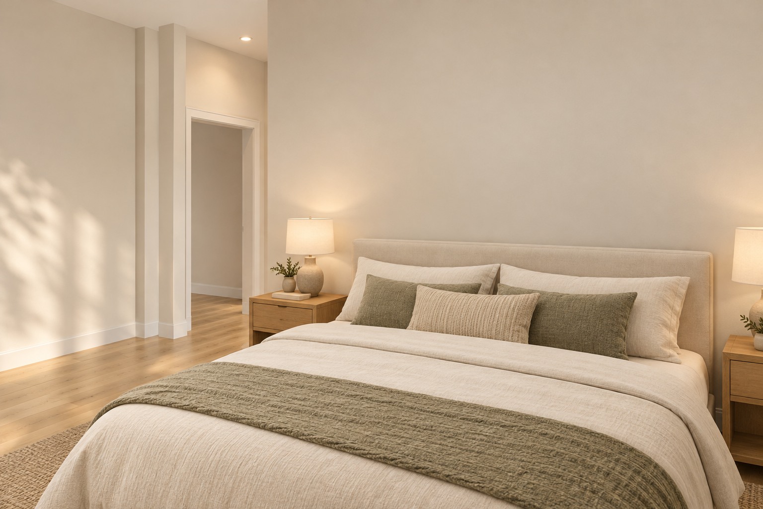 Bedroom from the glass-door side