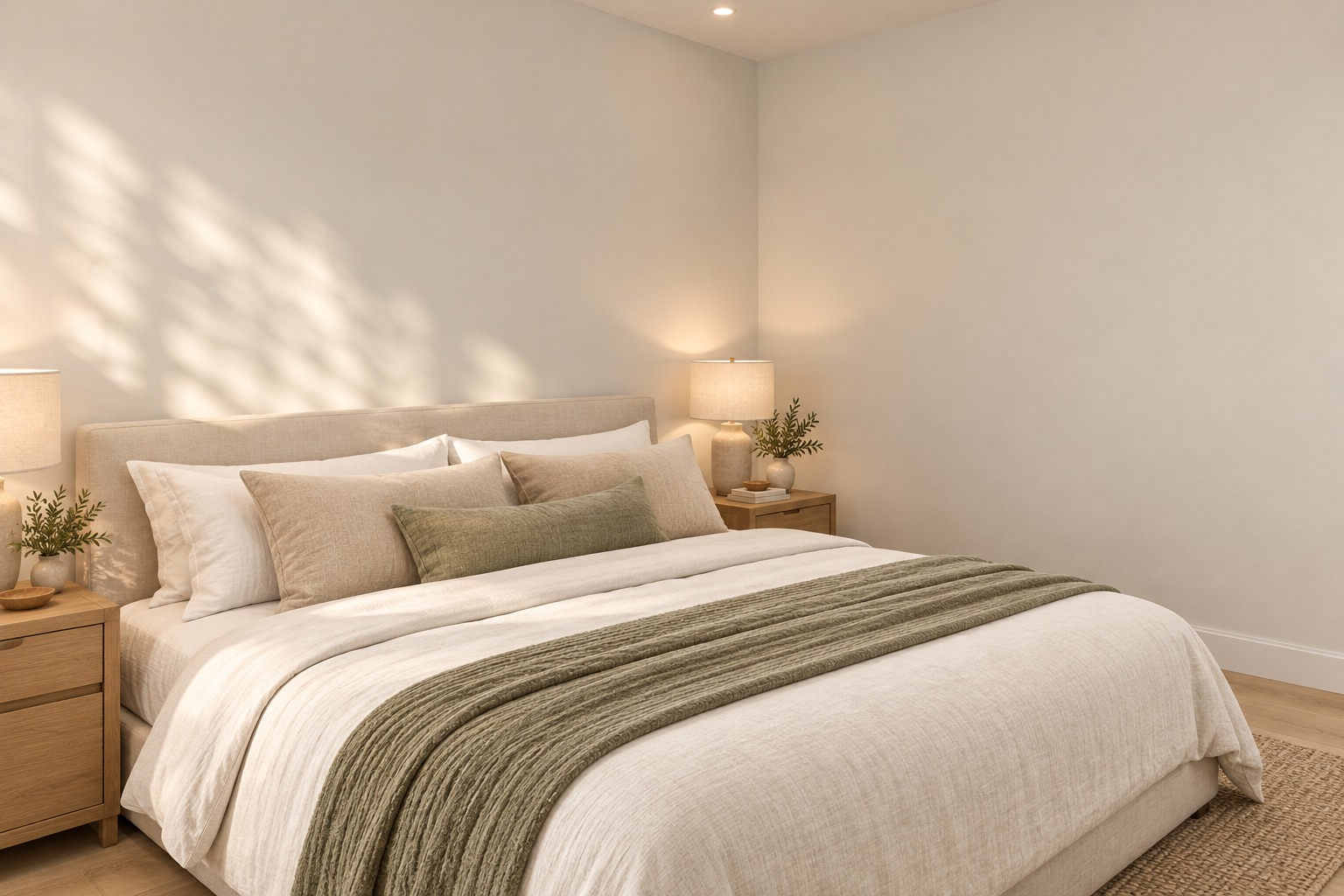 Primary bedroom and king bed